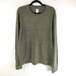 GAP Mens Sweater Lightweight Cotton Blend Crew Neck Green XL